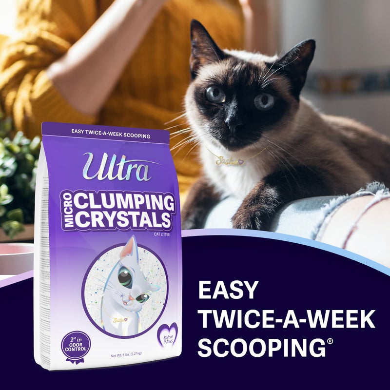 Ultra Clumping Micro Crystals Cat Litter - Dust Free, Soft on Paws, Fragrance Free - 5 Lbs. - Image 2